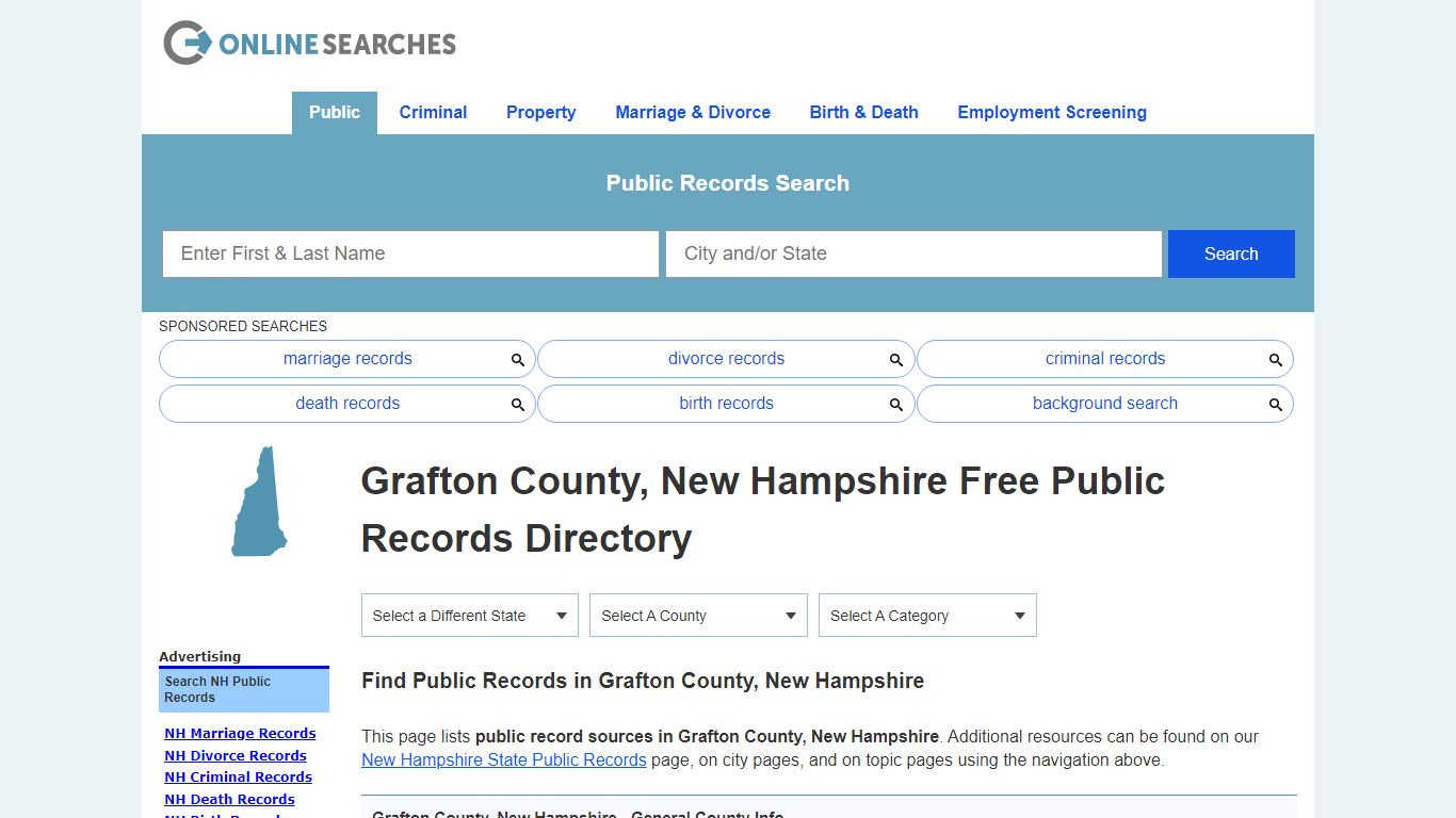 Grafton County, New Hampshire Public Records Directory