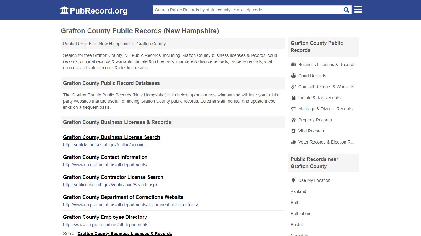 Grafton County Public Records (New Hampshire)