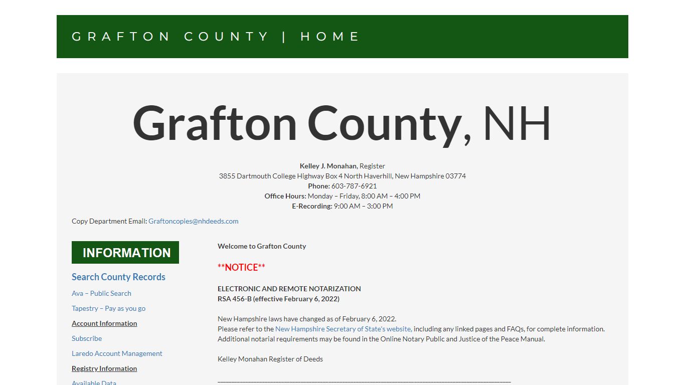 Grafton County | Home - NHDeeds.org